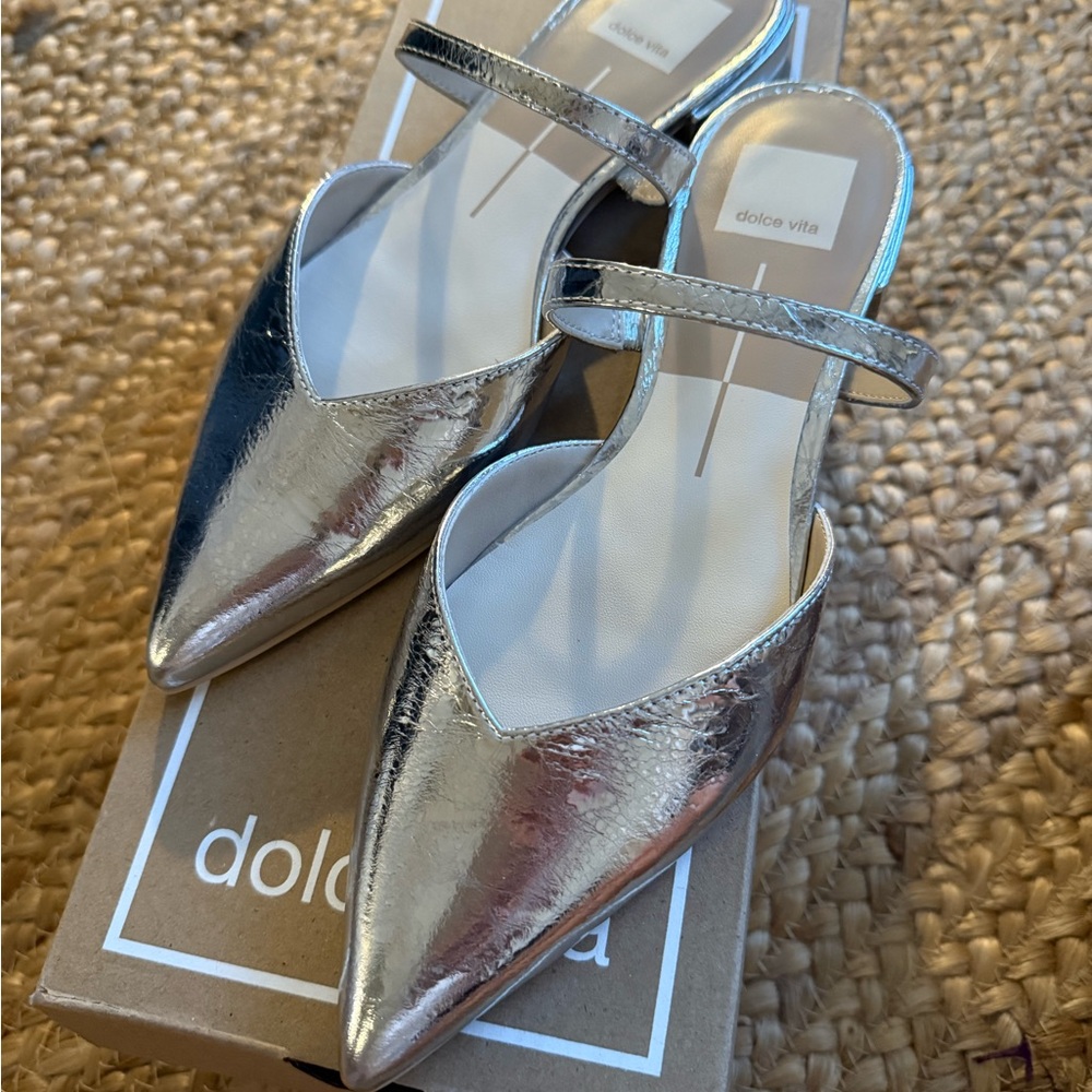 Dolce Vita Metallic Silver Mules